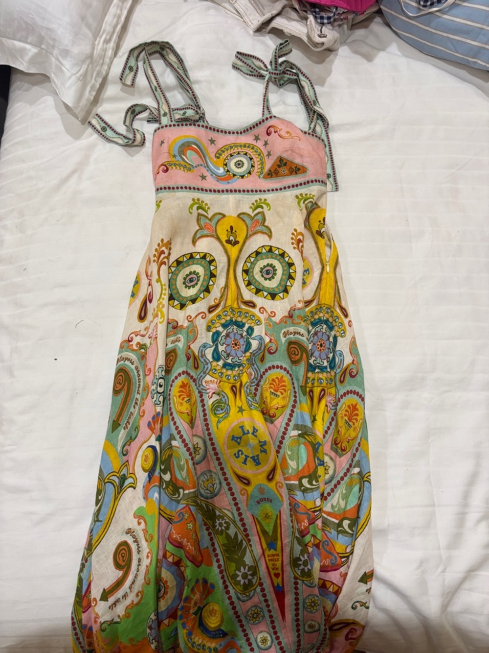 Alemais Multi-Color Tie-Strap Maxi Dress